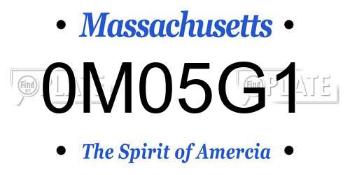 0M05G1 Massachusetts License Plate