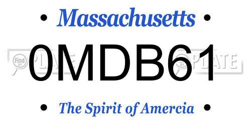 0MDB61 Massachusetts License Plate