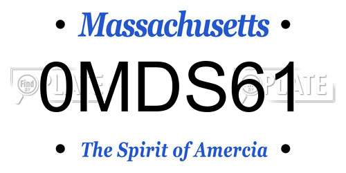 0MDS61 Massachusetts License Plate