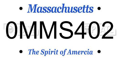 0MMS402 Massachusetts License Plate