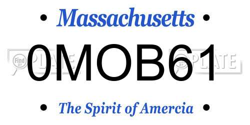 0MOB61 Massachusetts License Plate