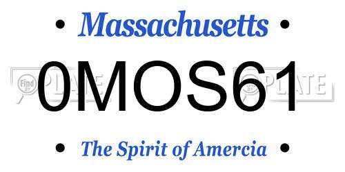 0MOS61 Massachusetts License Plate