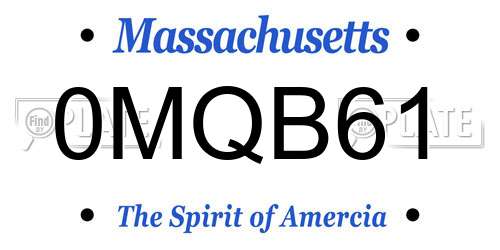 0MQB61 Massachusetts License Plate