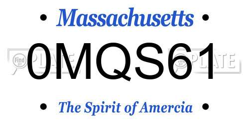 0MQS61 Massachusetts License Plate