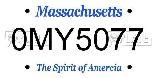 0MY5077 Massachusetts License Plate