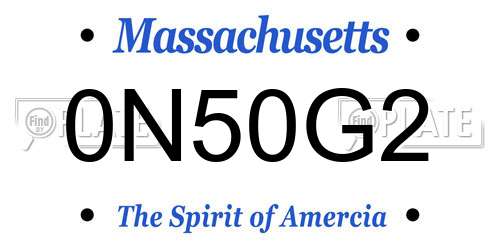 0N50G2 Massachusetts License Plate
