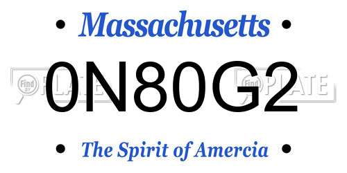 0N80G2 Massachusetts License Plate