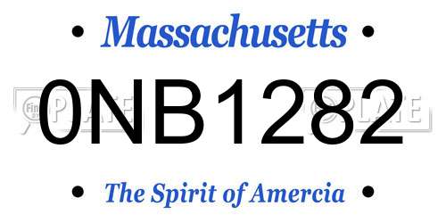 0NB1282 Massachusetts License Plate