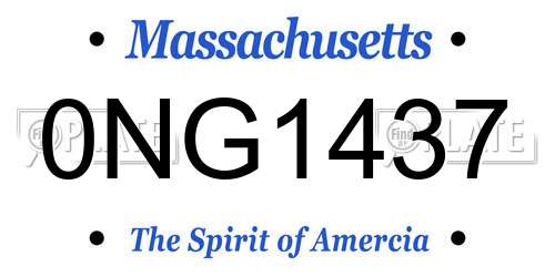 0NG1437 Massachusetts License Plate