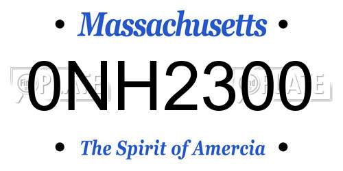0NH2300 Massachusetts License Plate