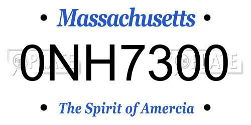 0NH7300 Massachusetts License Plate