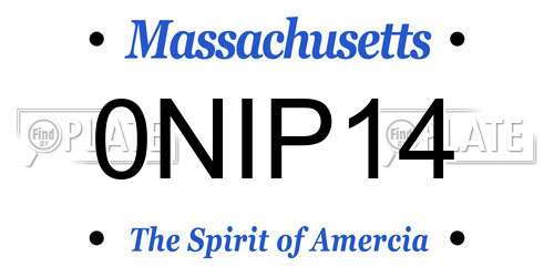 0NIP14 Massachusetts License Plate