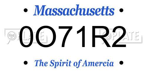 0O71R2 Massachusetts License Plate
