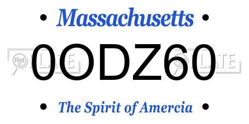 0ODZ60 Massachusetts License Plate