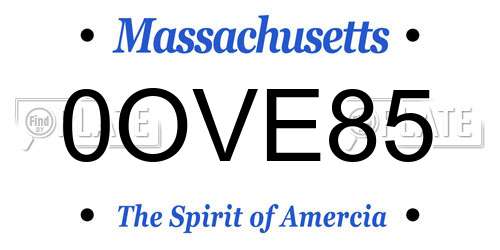 0OVE85 Massachusetts License Plate