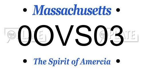 0OVS03 Massachusetts License Plate