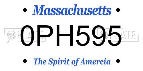 0PH595 Massachusetts License Plate
