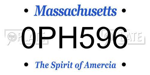 0PH596 Massachusetts License Plate