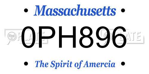 0PH896 Massachusetts License Plate