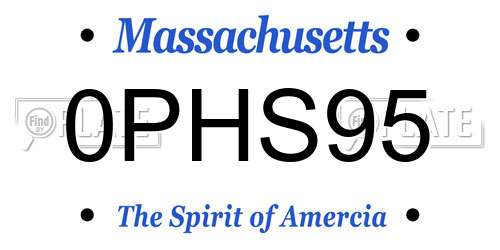 0PHS95 Massachusetts License Plate