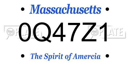 0Q47Z1 Massachusetts License Plate