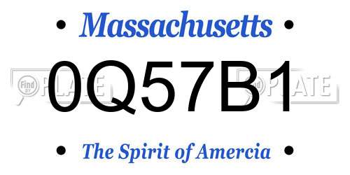 0Q57B1 Massachusetts License Plate