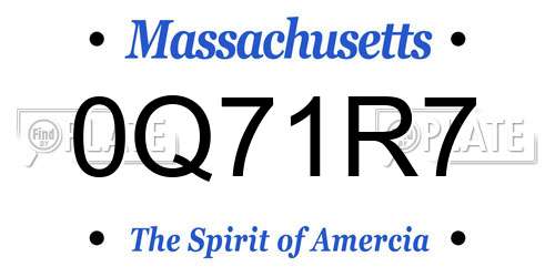 0Q71R7 Massachusetts License Plate