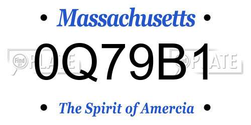 0Q79B1 Massachusetts License Plate