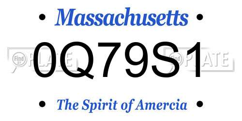 0Q79S1 Massachusetts License Plate