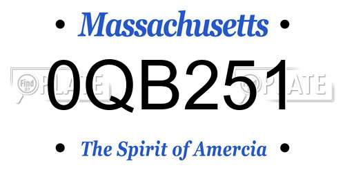 0QB251 Massachusetts License Plate