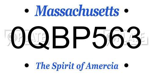 0QBP563 Massachusetts License Plate