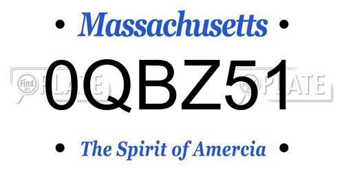 0QBZ51 Massachusetts License Plate