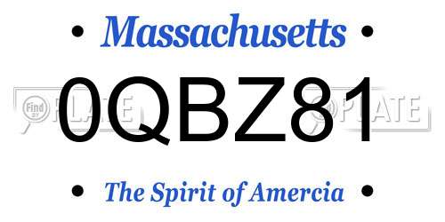 0QBZ81 Massachusetts License Plate