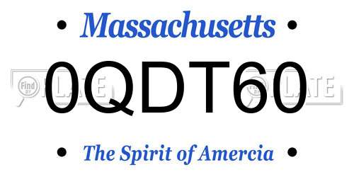 0QDT60 Massachusetts License Plate