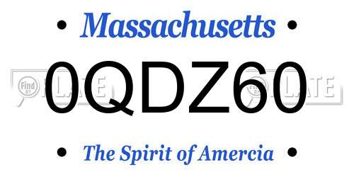 0QDZ60 Massachusetts License Plate