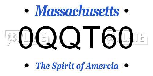 0QQT60 Massachusetts License Plate