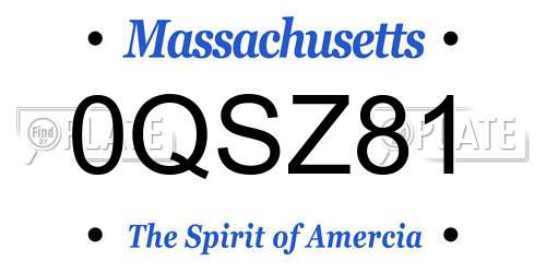 0QSZ81 Massachusetts License Plate