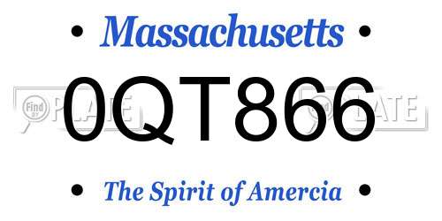 0QT866 Massachusetts License Plate