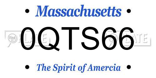 0QTS66 Massachusetts License Plate