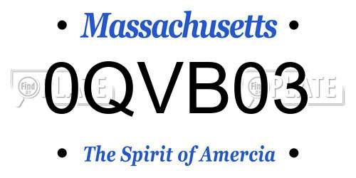 0QVB03 Massachusetts License Plate