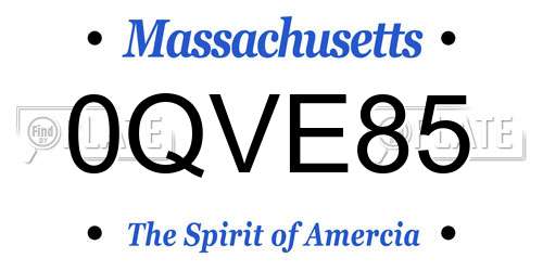 0QVE85 Massachusetts License Plate