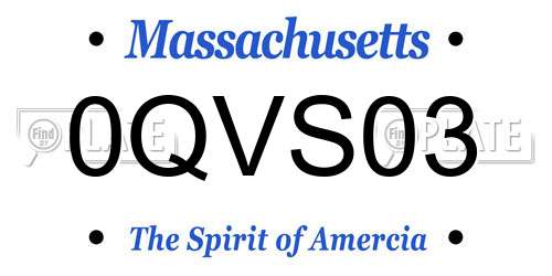0QVS03 Massachusetts License Plate