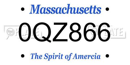 0QZ866 Massachusetts License Plate