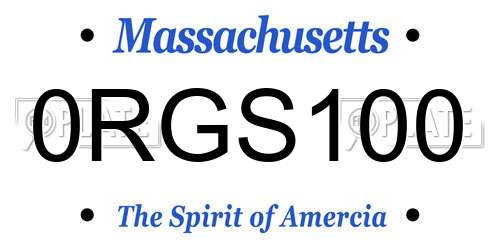 0RGS100 Massachusetts License Plate
