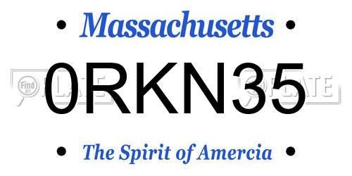 0RKN35 Massachusetts License Plate