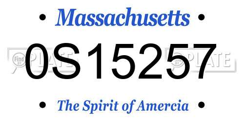0S15257 Massachusetts License Plate