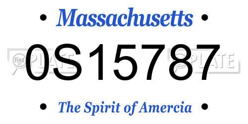 0S15787 Massachusetts License Plate