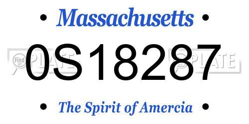 0S18287 Massachusetts License Plate