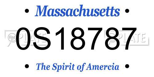 0S18787 Massachusetts License Plate