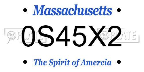 0S45X2 Massachusetts License Plate